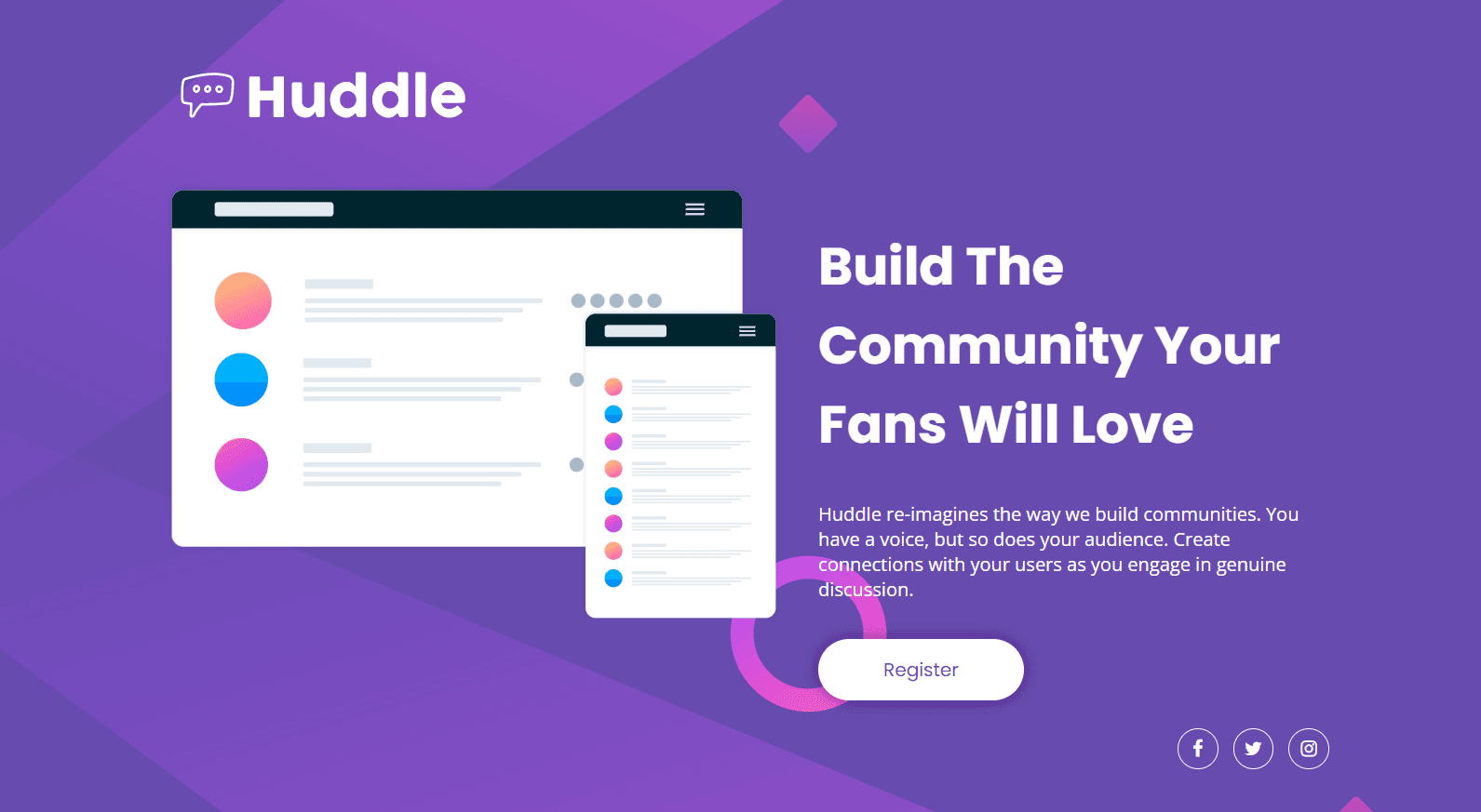 Huddle Landing Page